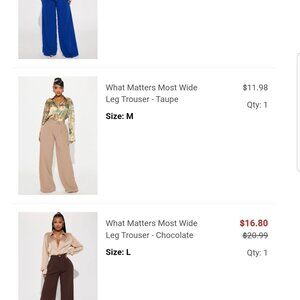 Fashion Nova What Matters Most wide leg trousers (lot of 3)